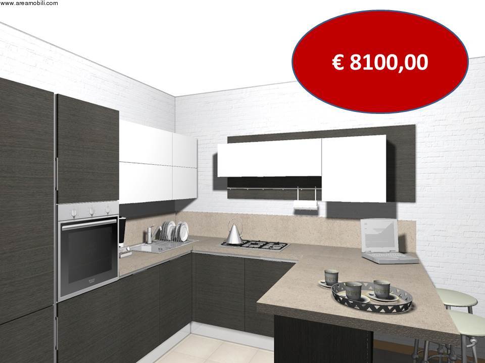 Cucina angolare con penisola Carrera go Veneta cucine euro 8100